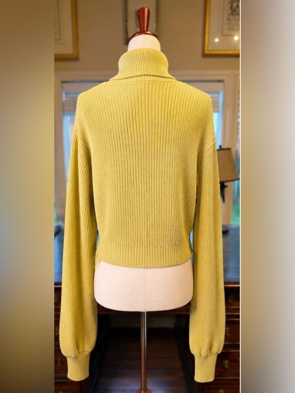 Lovers + Friends Distressed Cropped Turtleneck Sweater | Size Small - Picture 2 of 8